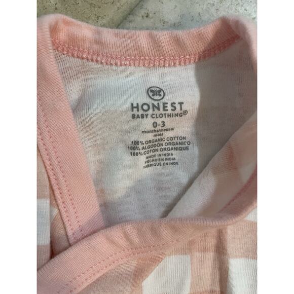Honest Baby Girl Clothes 0-3 Months Long Sleeve Organic Bodysuits Jumpsuit Lot 3 - Picture 3 of 5